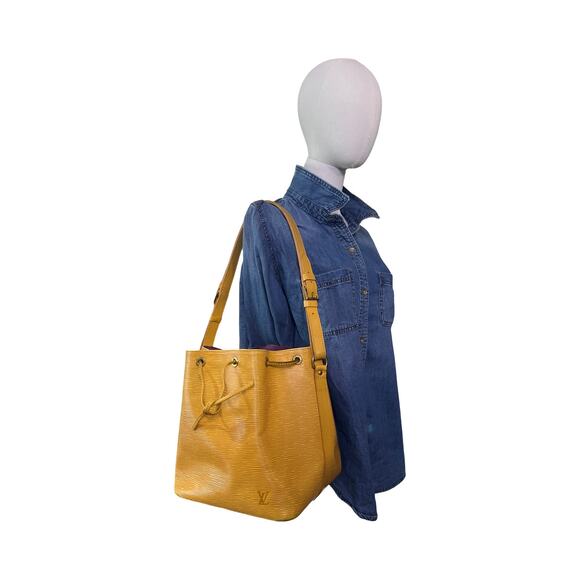 Louis Vuitton Noé Epi Cipango Gold Bucket Bag Shoulder Purse 1994 France - Picture 9 of 16